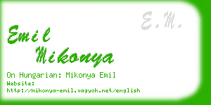 emil mikonya business card